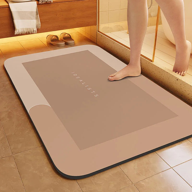 Non-Slip Bathroom Mat, Fast-Drying Absorbent PE Floor Pad, 40 x 60 cm Modern Printed Rug for Shower, Laundry and RV Spaces - product view 3