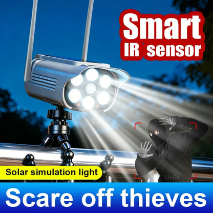 Solar Outdoor Motion Sensor Light, Automatic LED Floodlight with Simulated Camera Design, ABS Body and Solar Power - product view 3