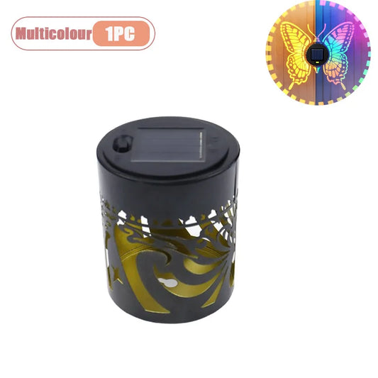 Solar Butterfly Fence Light, Aluminum Wall-Mount Garden Lamp with Warm or Multicolour Projection, 1PC to 8PCS - product view 1