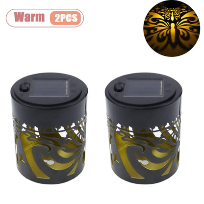 Solar Butterfly Fence Light, Aluminum Wall-Mount Garden Lamp with Warm or Multicolour Projection, 1PC to 8PCS - product view 3