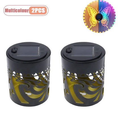 Solar Butterfly Fence Light, Aluminum Wall-Mount Garden Lamp with Warm or Multicolour Projection, 1PC to 8PCS - product view 4