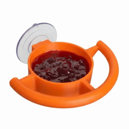 Orange Window Bird Feeder, Plastic Suction Cup Feeding Station with Water Drinker, 7 cm Mount for Bird Watching - product view 1