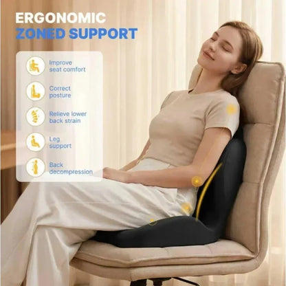 Memory Foam Seat Cushion, PU Foam Square Coccyx Support Pad, Solid Woven Black Cushion for Home Office Car or Wheelchair - product view 4