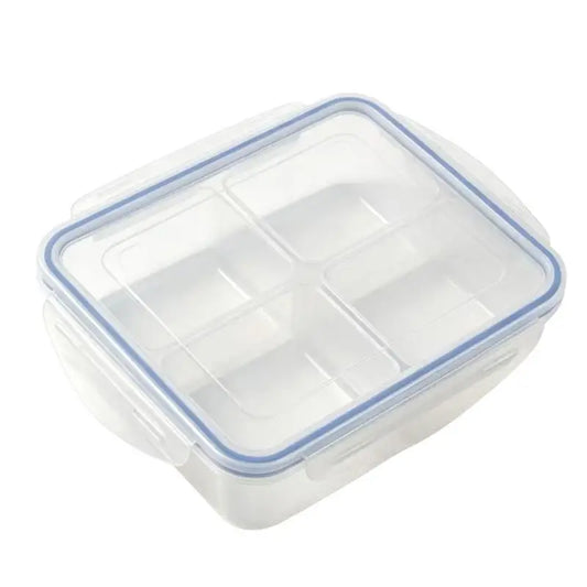 BPA-Free 4-Compartment Food Storage Container, Airtight Leakproof Lid, 23 x 17 x 6.5 cm Meal Prep Box - product view 1