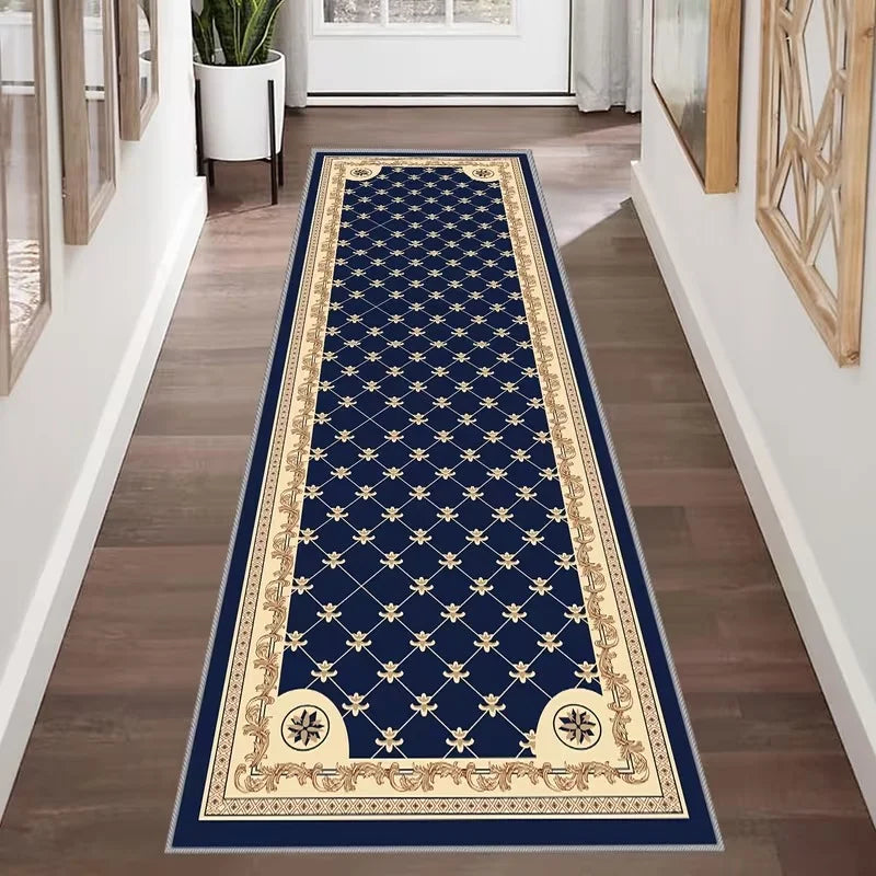 Vintage Persian Runner Rug, Geometric Medallion Print, Machine Washable, Anti-Slip PVC Backing for Hallway and Entryway - product view 2