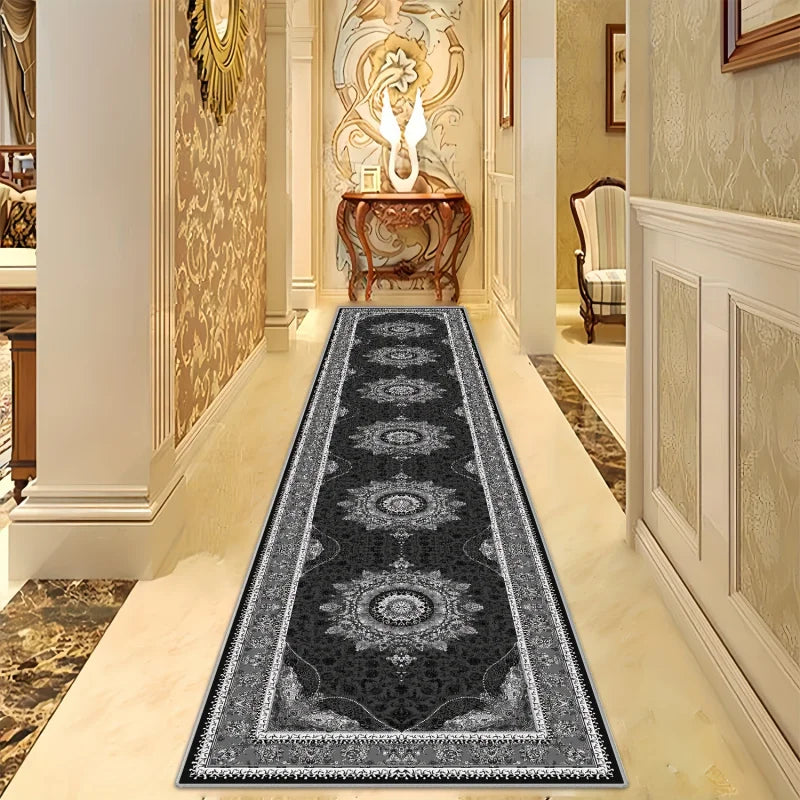 Vintage Persian Runner Rug, Geometric Medallion Print, Machine Washable, Anti-Slip PVC Backing for Hallway and Entryway - product view 5