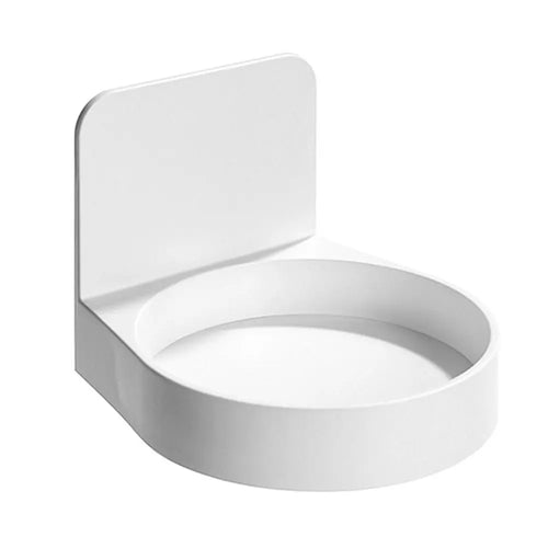 White Adhesive Bathroom Shelf, Plastic Shampoo and Mouthwash Holder, Nail-Free Space-Saving Storage Rack - product view 1