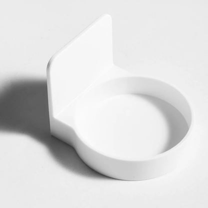 White Adhesive Bathroom Shelf, Plastic Shampoo and Mouthwash Holder, Nail-Free Space-Saving Storage Rack - product view 2