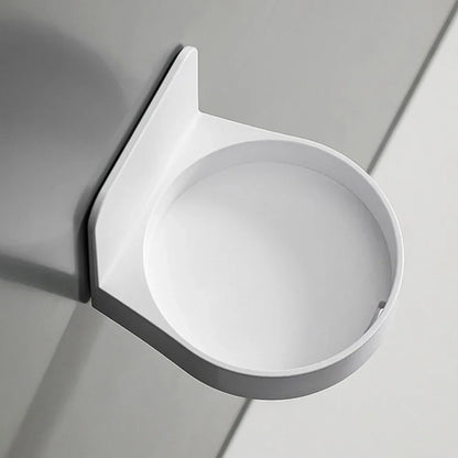 White Adhesive Bathroom Shelf, Plastic Shampoo and Mouthwash Holder, Nail-Free Space-Saving Storage Rack - product view 5