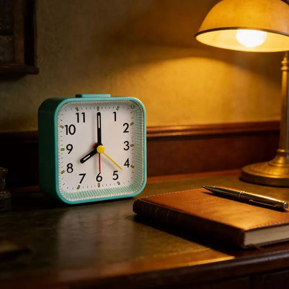Analogue Alarm Clock, Modern Needle Display with Available Pink, White, Black, Green and Blue Colors - product view 4
