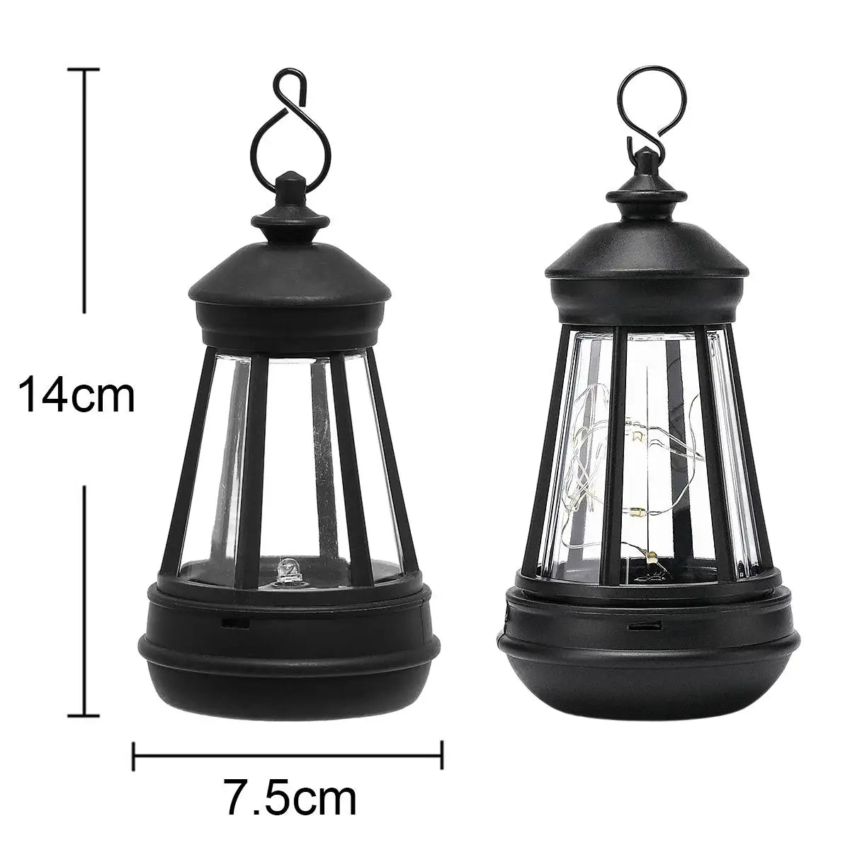 Solar Fence Lights, Warm White Waterproof LED Lanterns, 300 mAh Battery, Light Sensor and Switch for Garden Décor - product view 4