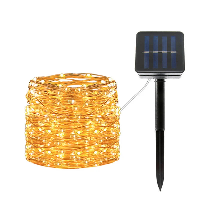 Solar String Lights, 100 LED Fairy Lights, 12-Meter Waterproof Garden Decor with 8 Lighting Modes and Color Options - product view 3