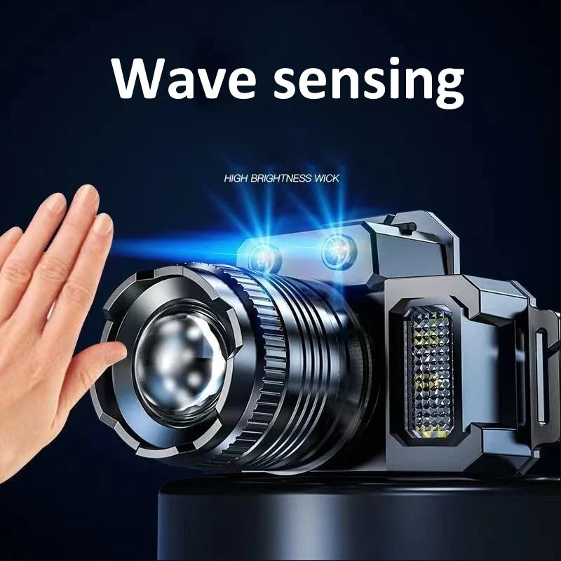 LED Sensor Headlamp, Battery-Included Head Flashlight with Style-A-4PCS or Style-B-4PCS Options for Outdoor Use - product view 5