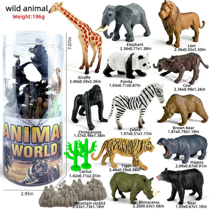 Miniature Animal Decorative Figurine Model Set, PVC Display Pieces in A, B, C, D, E, F, G or H Set Options - product view 3