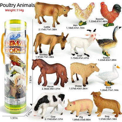 Miniature Animal Decorative Figurine Model Set, PVC Display Pieces in A, B, C, D, E, F, G or H Set Options - product view 6