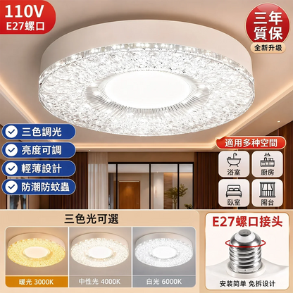 Waterproof LED Ceiling Light, Modern Plastic and PC Body, E27 Socket, 24W AC Fixture for Kitchen, Bathroom, Bedroom and Corridor - product view 5