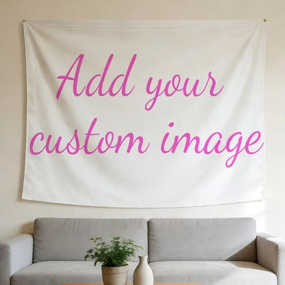 Custom Photo Tapestry, Woven 100% Polyester Rectangle Wall Hanging, Personalized Printed Décor for Weddings, Birthdays and Parties - product view 3
