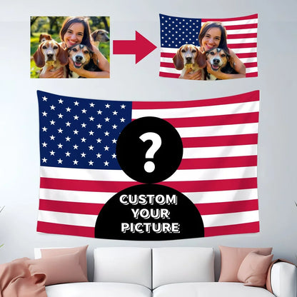 Custom Photo Tapestry, Woven 100% Polyester Rectangle Wall Hanging, Personalized Printed Décor for Weddings, Birthdays and Parties - product view 6