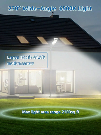 Solar Flood Light, Remote-Controlled Dimmable LED Security Lamp with 12,000mAh Battery for Driveways, Yards and Gardens - product view 4