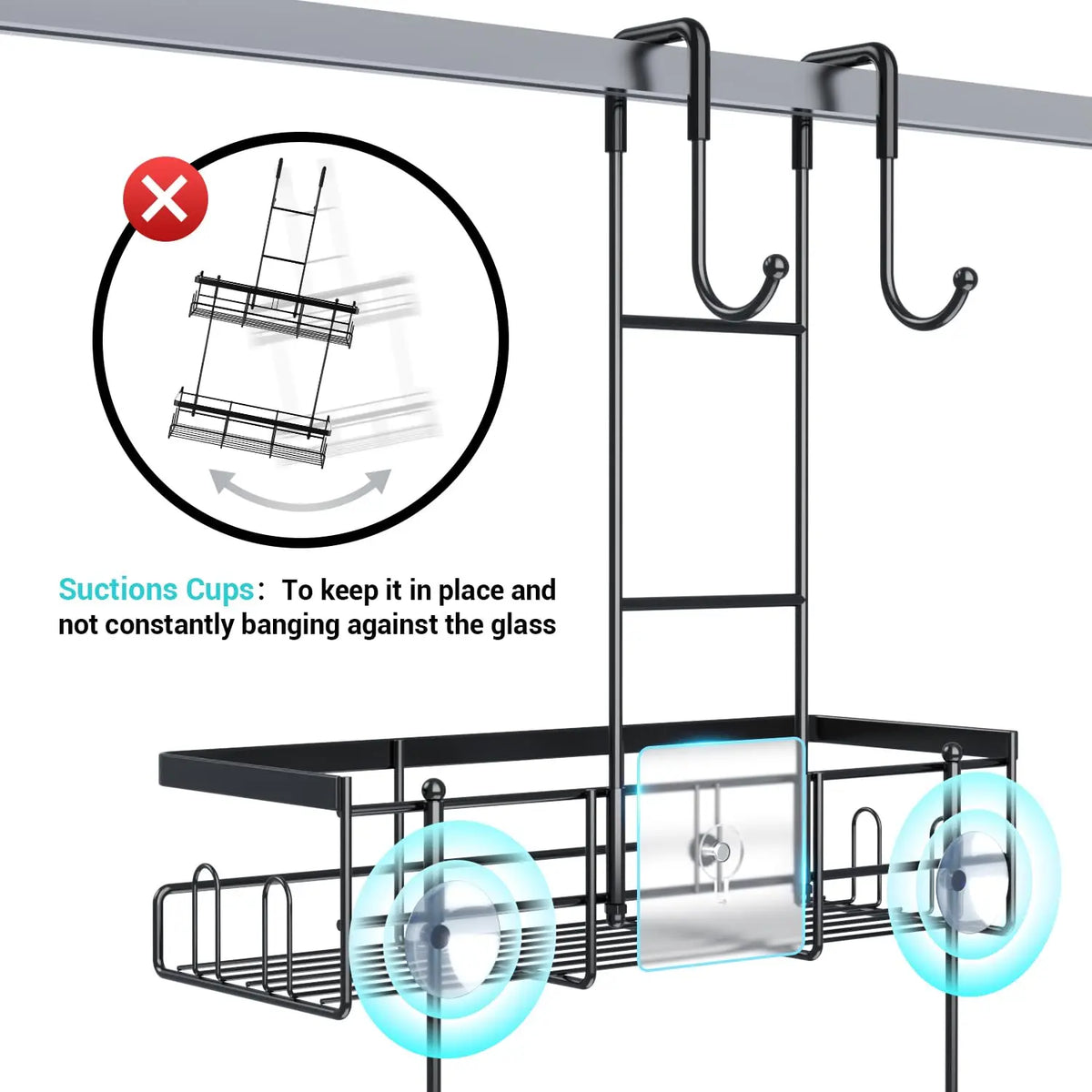 adhesive shower caddy - product view 5