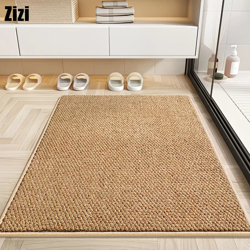 Anti-Slip Jute-Backed Jute Rug, Solid Machine-Made Polyester Floor Carpet for Bedroom, Bathroom, Kitchen or Entryway - product view 4