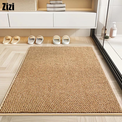 Anti-Slip Jute-Backed Jute Rug, Solid Machine-Made Polyester Floor Carpet for Bedroom, Bathroom, Kitchen or Entryway - product view 4