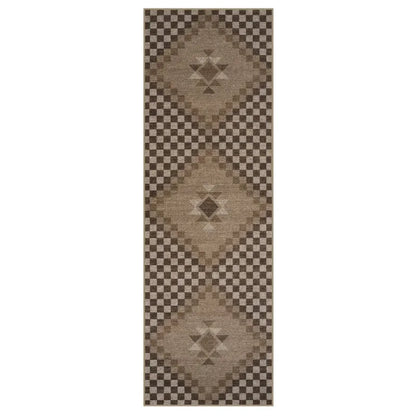 Geometric Runner Rug, 100% Polyester Machine-Made Carpet with PVC Backing, Anti-Slip Fade-Resistant for Hallways and Kitchens - product view 2