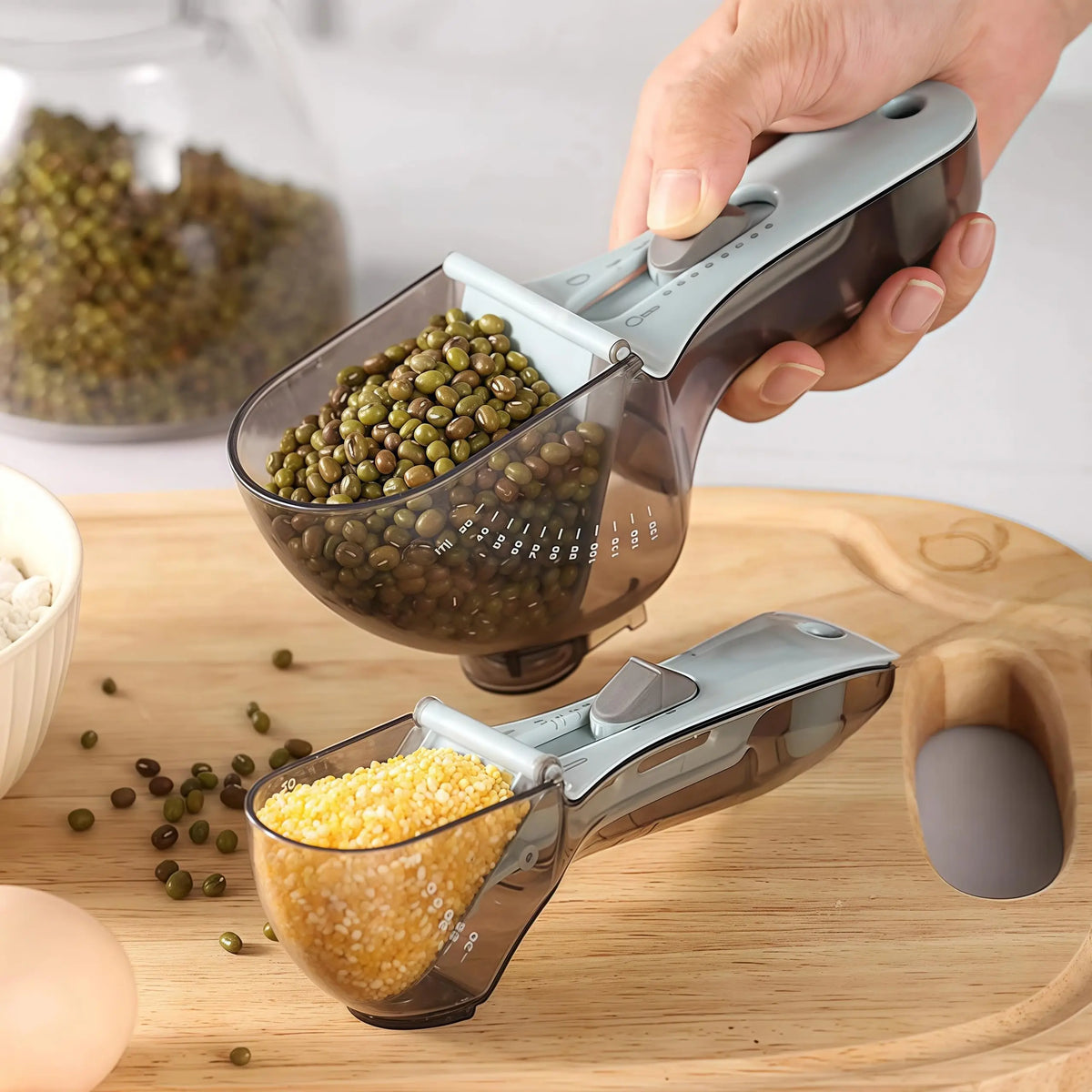 Adjustable Measuring Spoon, Digital-Scale Style Kitchen Tool with Milliliter and Teaspoon Marks, Magnetic Base for Baking and Pet Food - product view 5