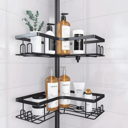No-Drill Adhesive Shower Caddy, Metal Corner Bathroom Storage Rack for Toiletries and Bath Essentials, A103 - product view 4