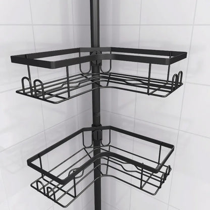 No-Drill Adhesive Shower Caddy, Metal Corner Bathroom Storage Rack for Toiletries and Bath Essentials, A103 - product view 6