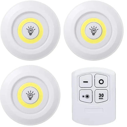 Wireless Touch Control Night Light, Round ABS LED Cabinet Lamp with AAA Battery Power and Remote Options - product view 2