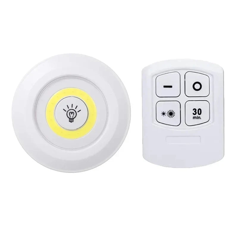 Wireless Touch Control Night Light, Round ABS LED Cabinet Lamp with AAA Battery Power and Remote Options - product view 4