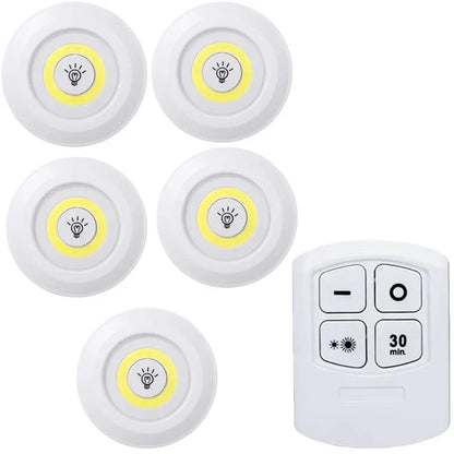 Wireless Touch Control Night Light, Round ABS LED Cabinet Lamp with AAA Battery Power and Remote Options - product view 5