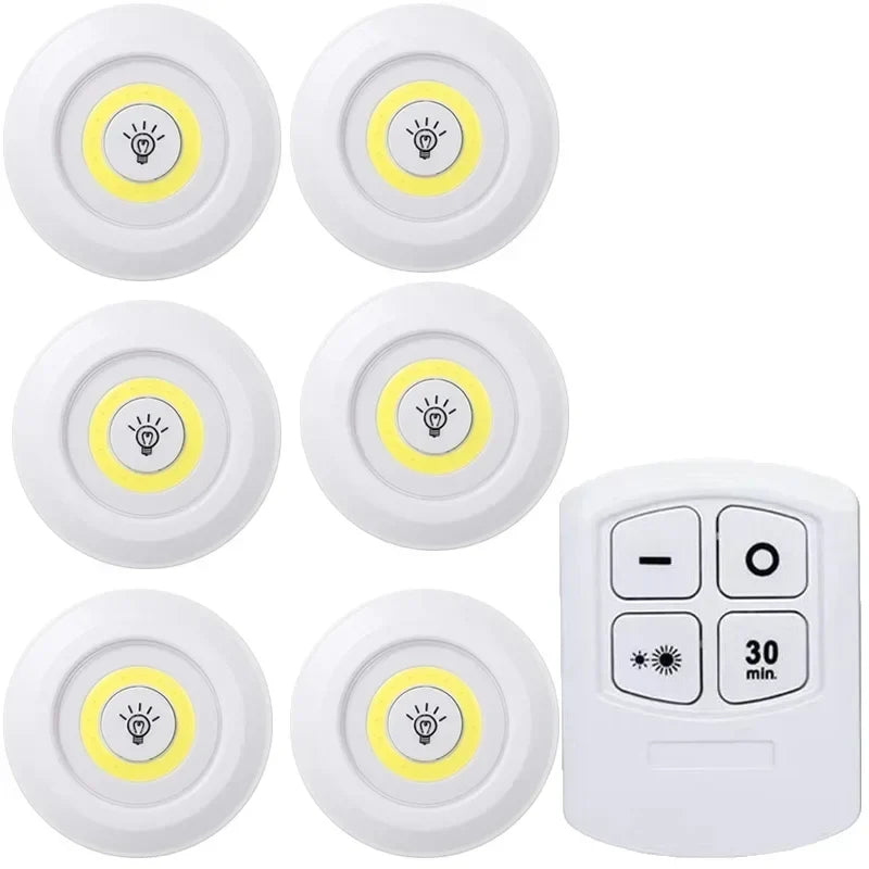 Wireless Touch Control Night Light, Round ABS LED Cabinet Lamp with AAA Battery Power and Remote Options - product view 6