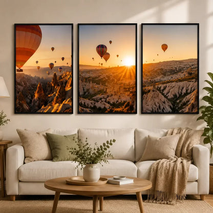 Set of 3 Black Aluminum Picture Frames with White Mats, Gallery Wall Display, Multiple Sizes for Art and Photos - product view 2