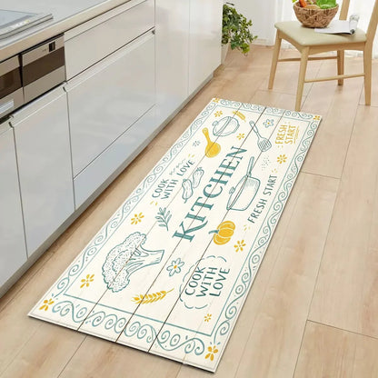 Light Wood Plank Runner Rug, Non-Slip Fade-Resistant 100% Polyester, Machine-Made Mat for Kitchen, Hallway and Entryway - product view 6