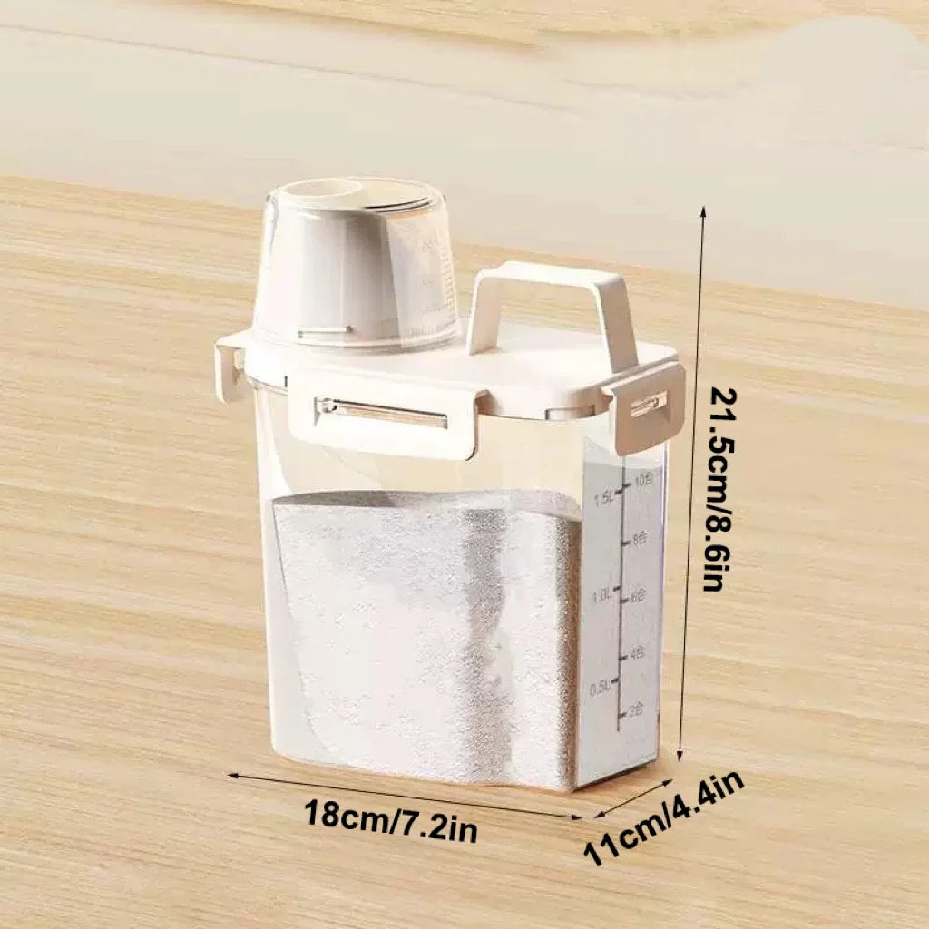 Rice Storage Container, Sealed 1.5L or 2.0L Food Storage Box, Measured Plastic Grain and Flour Keeper with Lid - product view 1