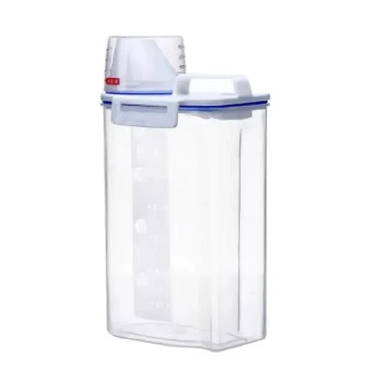 Rice Storage Container, Sealed 1.5L or 2.0L Food Storage Box, Measured Plastic Grain and Flour Keeper with Lid - product view 3