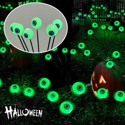 Solar Scary Eyeball Pathway Lights, Green Emitting Color, Dual Modes, 6/8/10 LED Options for Halloween Yard Garden Decor - product view 2