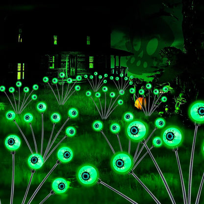 Solar Scary Eyeball Pathway Lights, Green Emitting Color, Dual Modes, 6/8/10 LED Options for Halloween Yard Garden Decor - product view 3