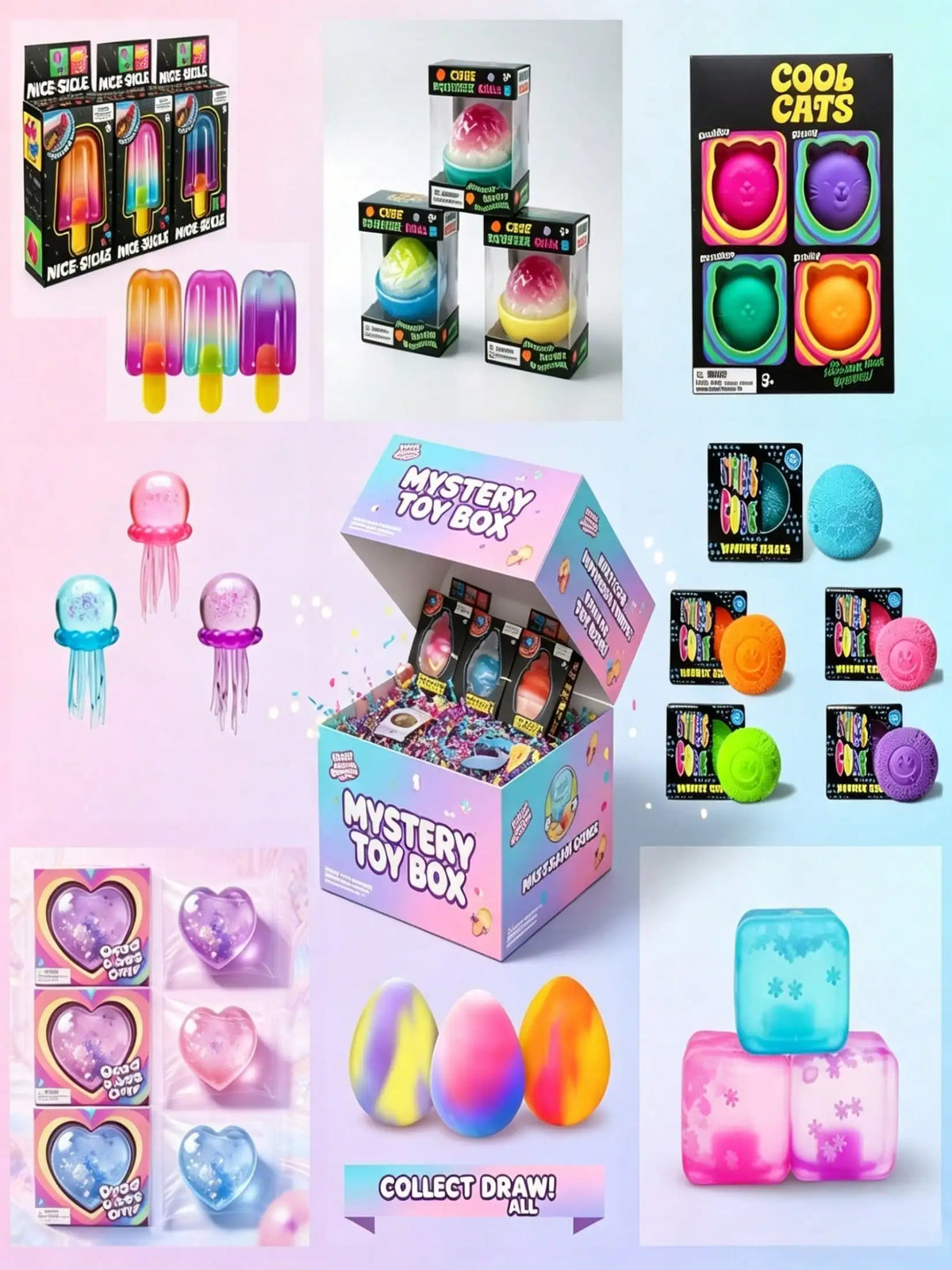Random Squishy Blind Bag, Slow-Rebound Cute Collectible Fidget Toy, 1-Piece Surprise Gift for Stocking Stuffers - product view 4