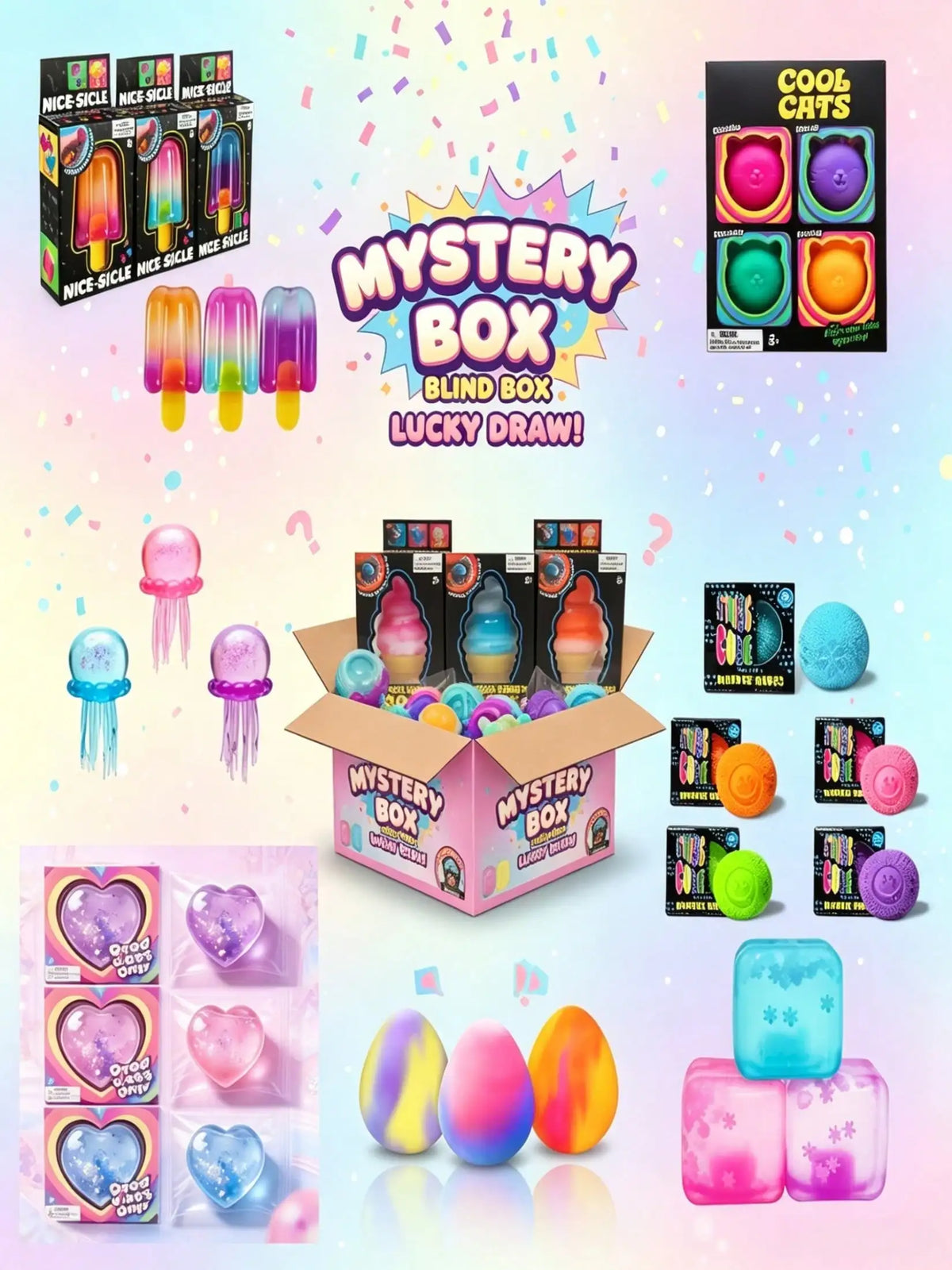 Random Squishy Blind Bag, Slow-Rebound Cute Collectible Fidget Toy, 1-Piece Surprise Gift for Stocking Stuffers - product view 5