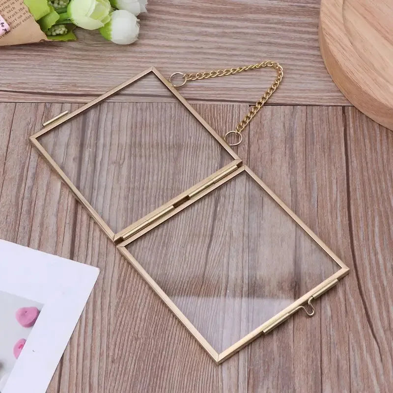 Glass Botanical Display Frame, Transparent Wall-Mounted Picture Holder, 60x60mm Square Frame for Photos and Collages - product view 2