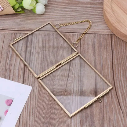 Glass Botanical Display Frame, Transparent Wall-Mounted Picture Holder, 60x60mm Square Frame for Photos and Collages - product view 2