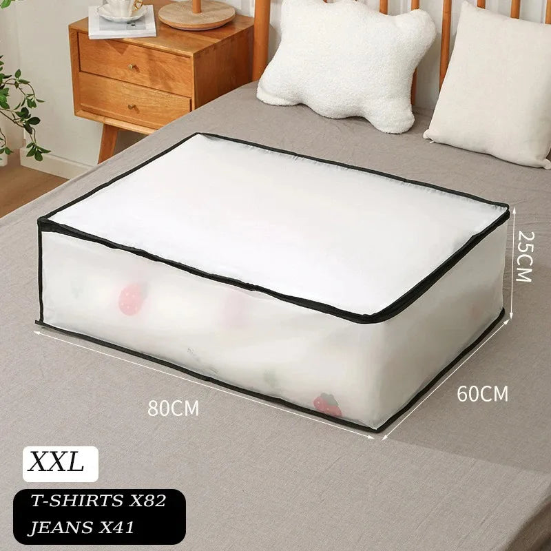 Quilt Storage Bag, Foldable PE Waterproof Dustproof Organizer, Multiple-Use Clothes and Bedding Storage in 1 or 2 Pieces - product view 2