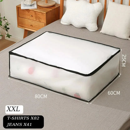 Quilt Storage Bag, Foldable PE Waterproof Dustproof Organizer, Multiple-Use Clothes and Bedding Storage in 1 or 2 Pieces - product view 2