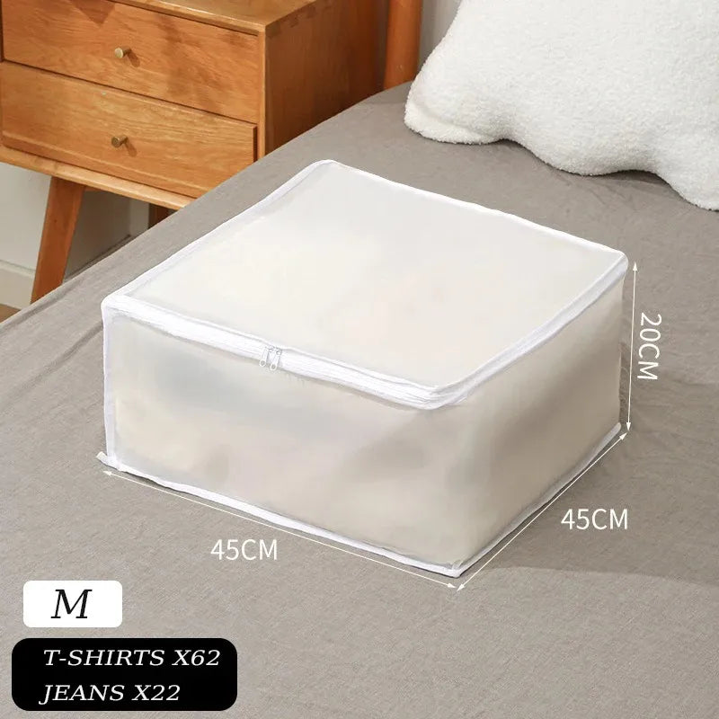 Quilt Storage Bag, Foldable PE Waterproof Dustproof Organizer, Multiple-Use Clothes and Bedding Storage in 1 or 2 Pieces - product view 4