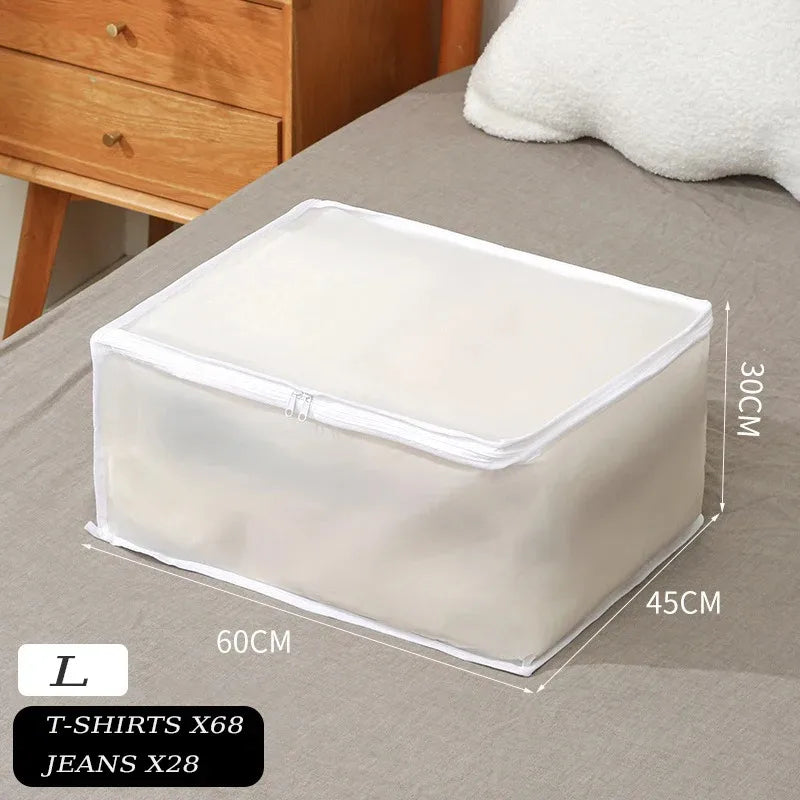 Quilt Storage Bag, Foldable PE Waterproof Dustproof Organizer, Multiple-Use Clothes and Bedding Storage in 1 or 2 Pieces - product view 5