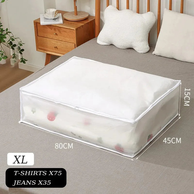 Quilt Storage Bag, Foldable PE Waterproof Dustproof Organizer, Multiple-Use Clothes and Bedding Storage in 1 or 2 Pieces - product view 6