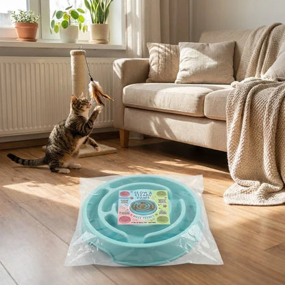 Slow Feeder Dog Bowl, Maze-Pattern Anti-Gulping Pet Food and Water Dish, Non-Slip Design, 19.5 x 19.5 x 3.5 cm - product view 1